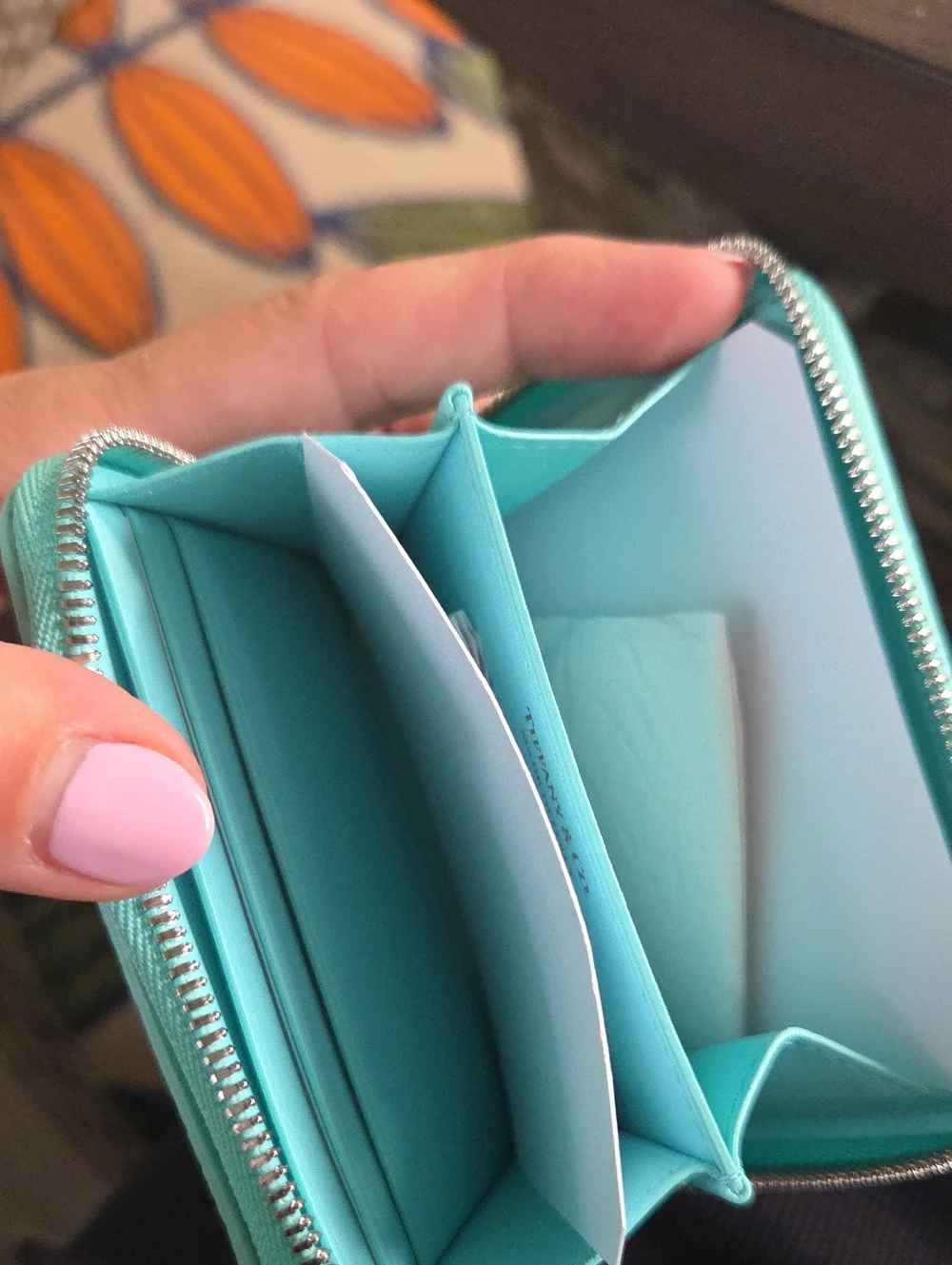 Tiffany & Co. Women's Mini Zip Coin Purse in Tiffany Blue
